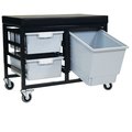 Storwerks StorBenchSeat w/Cushioned Seat and 3 Storsystem Trays and Bins-Gray CE2109DGGC-2D1QLG